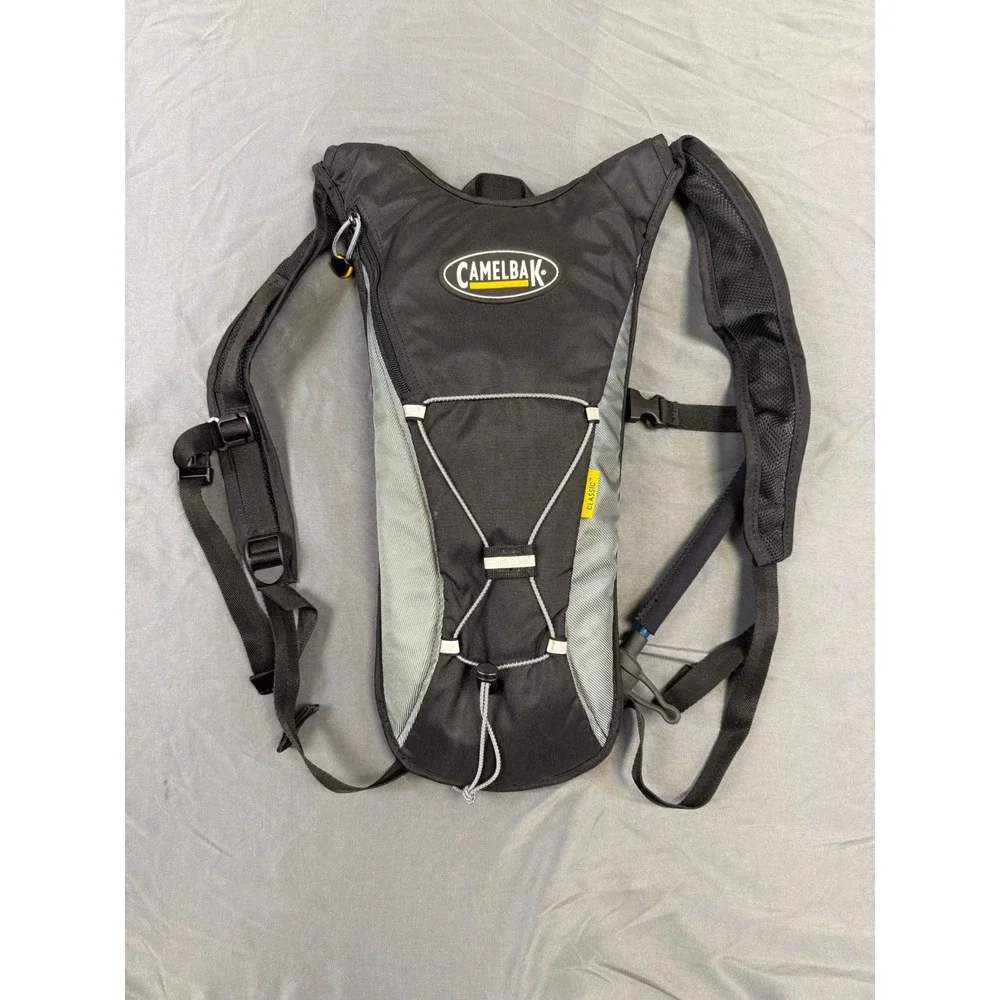 CamelBak Classic Hydration Pack Black Grey Hiking Biking Backpack with Tube Cap